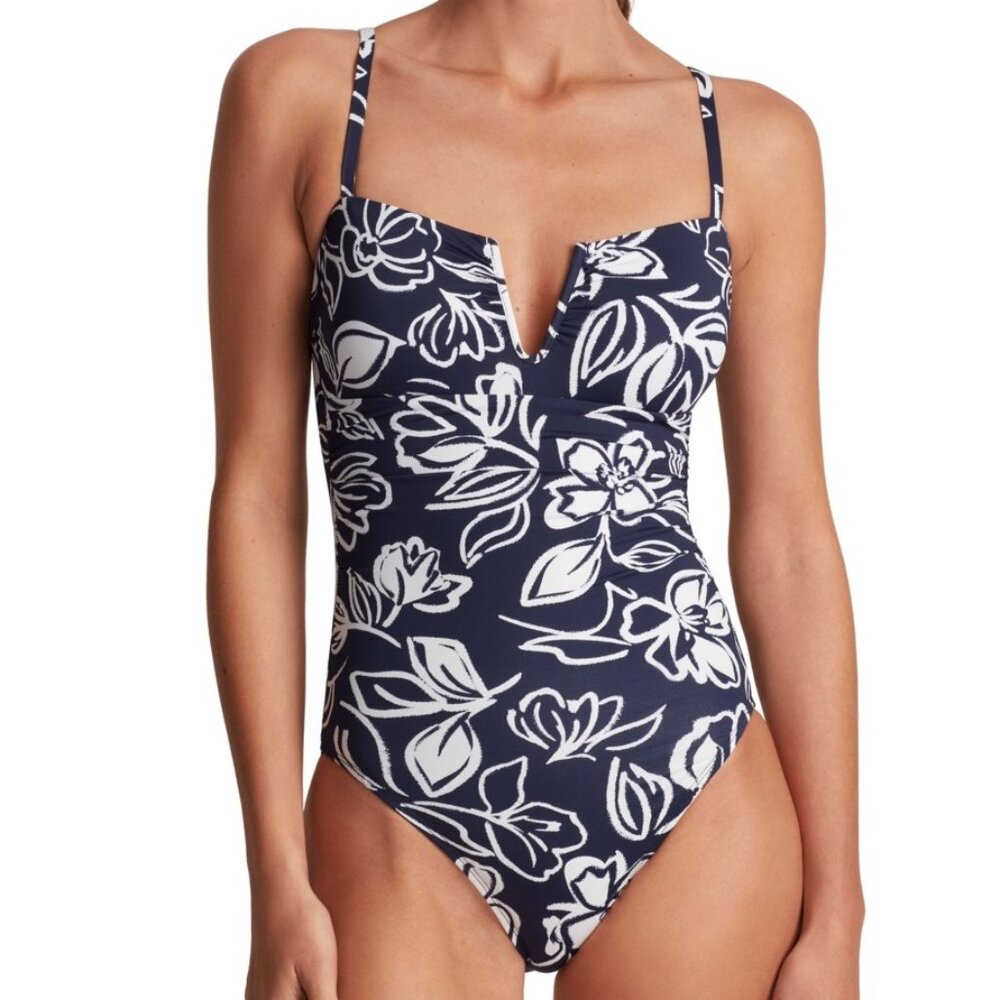 Lauren Ralph Lauren Floral-Print U-Wire One-Piece Swimsuit  Allora Floral